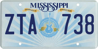 MS license plate ZTA738