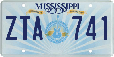 MS license plate ZTA741