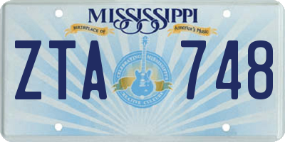 MS license plate ZTA748