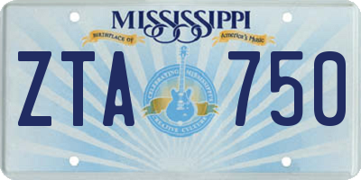 MS license plate ZTA750