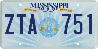 MS license plate ZTA751
