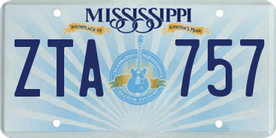 MS license plate ZTA757