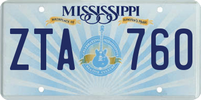 MS license plate ZTA760