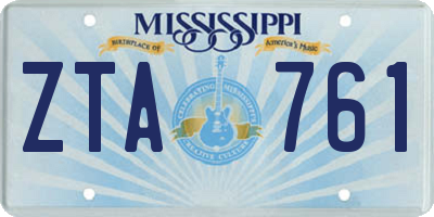 MS license plate ZTA761