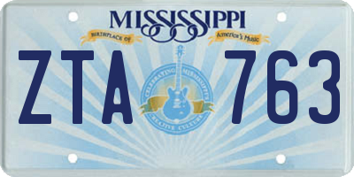 MS license plate ZTA763