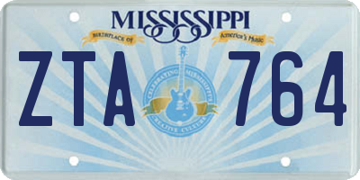 MS license plate ZTA764