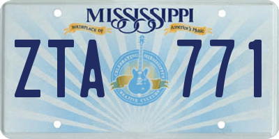 MS license plate ZTA771