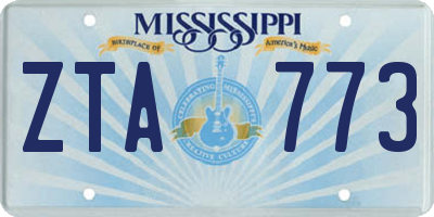 MS license plate ZTA773
