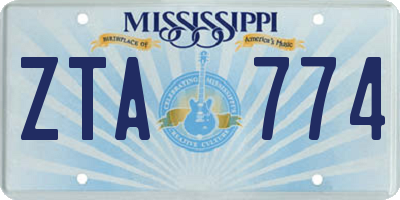 MS license plate ZTA774