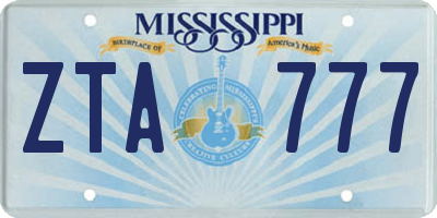 MS license plate ZTA777