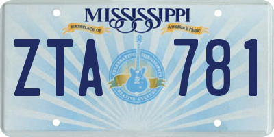 MS license plate ZTA781