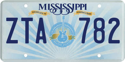 MS license plate ZTA782