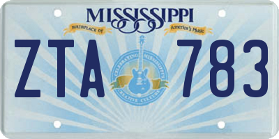 MS license plate ZTA783