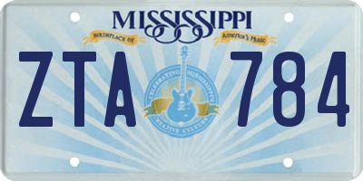MS license plate ZTA784