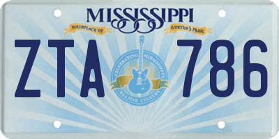 MS license plate ZTA786
