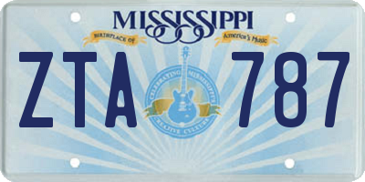 MS license plate ZTA787