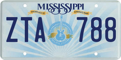 MS license plate ZTA788
