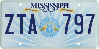 MS license plate ZTA797