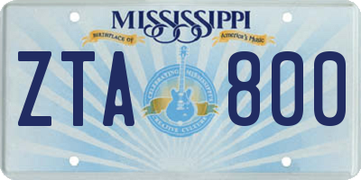 MS license plate ZTA800