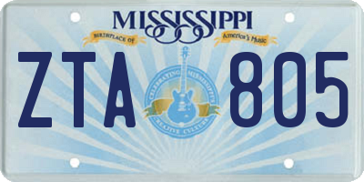 MS license plate ZTA805