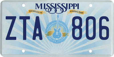 MS license plate ZTA806