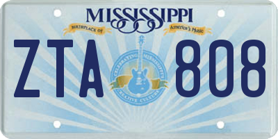 MS license plate ZTA808