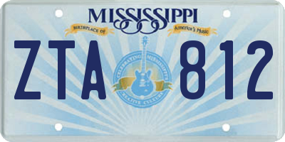 MS license plate ZTA812