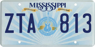 MS license plate ZTA813