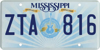 MS license plate ZTA816