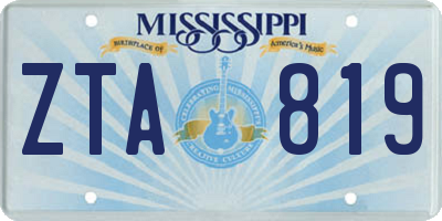MS license plate ZTA819