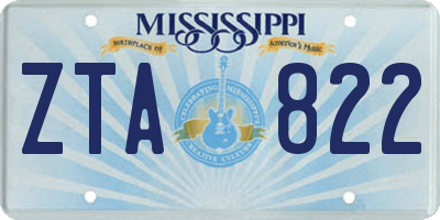 MS license plate ZTA822
