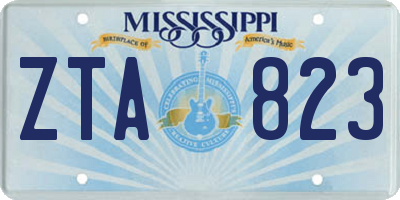 MS license plate ZTA823