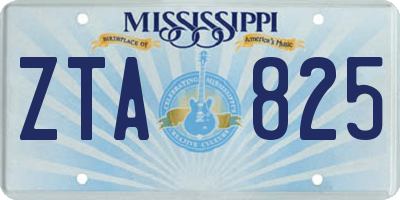 MS license plate ZTA825