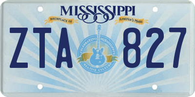MS license plate ZTA827