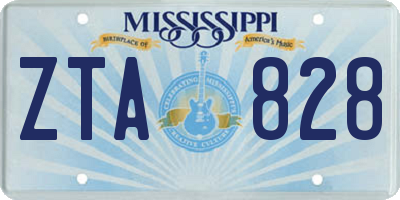 MS license plate ZTA828