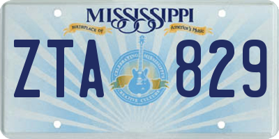 MS license plate ZTA829