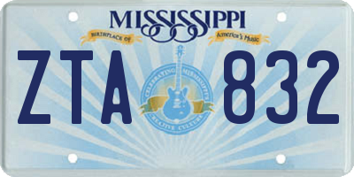 MS license plate ZTA832
