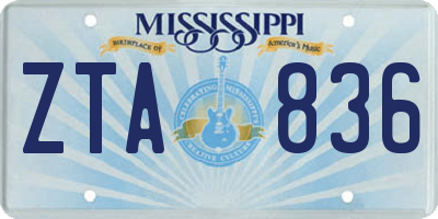 MS license plate ZTA836
