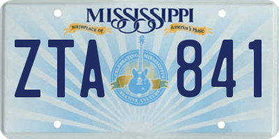 MS license plate ZTA841