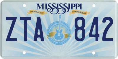 MS license plate ZTA842