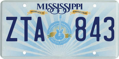 MS license plate ZTA843