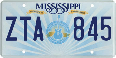 MS license plate ZTA845