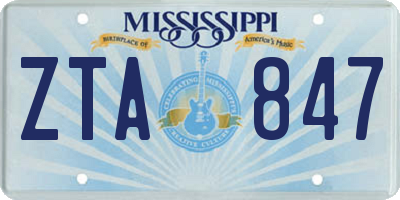 MS license plate ZTA847
