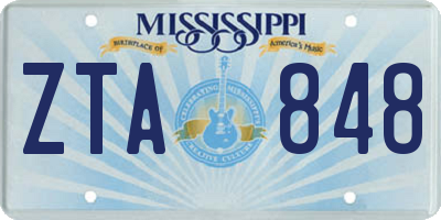MS license plate ZTA848