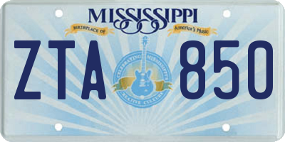 MS license plate ZTA850
