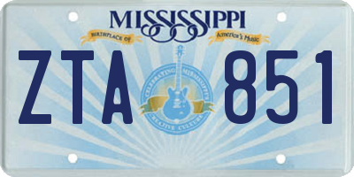 MS license plate ZTA851