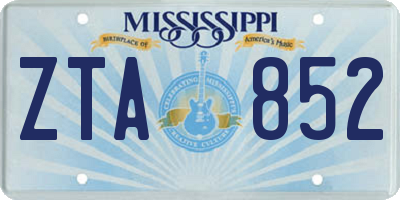 MS license plate ZTA852