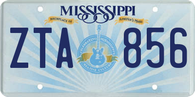 MS license plate ZTA856