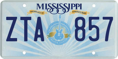 MS license plate ZTA857