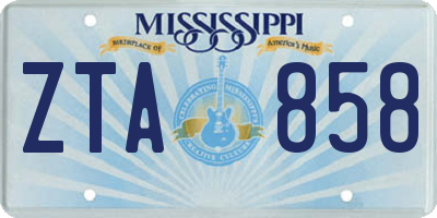 MS license plate ZTA858